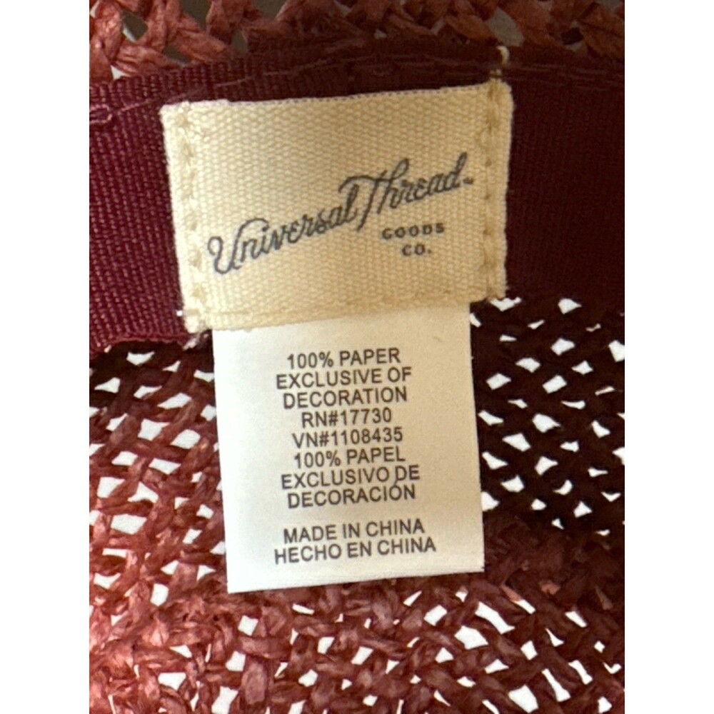 NWT UNIVERSAL THREAD CO. STRAW HAT RUST Color HW44609JL-1 New With Tags - Picture 4 of 6